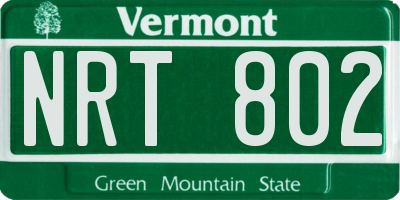 VT license plate NRT802