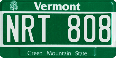 VT license plate NRT808