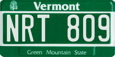 VT license plate NRT809