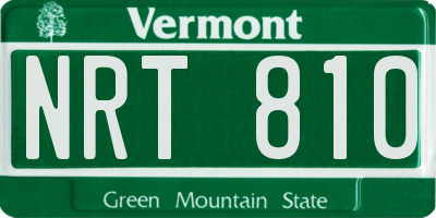 VT license plate NRT810
