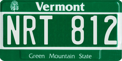 VT license plate NRT812