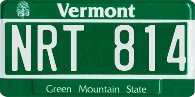 VT license plate NRT814