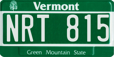 VT license plate NRT815