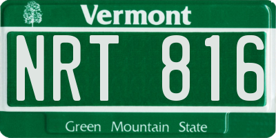 VT license plate NRT816