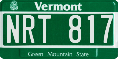 VT license plate NRT817