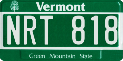 VT license plate NRT818