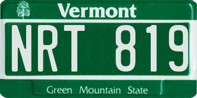 VT license plate NRT819