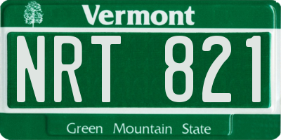 VT license plate NRT821