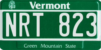 VT license plate NRT823
