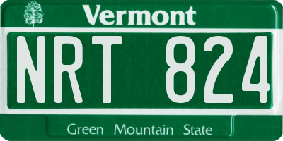 VT license plate NRT824