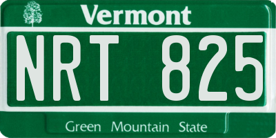 VT license plate NRT825