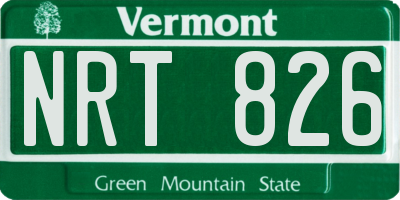 VT license plate NRT826