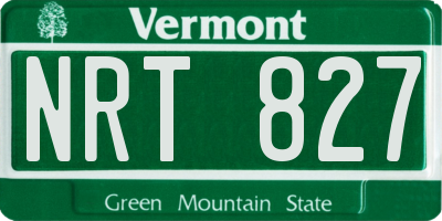 VT license plate NRT827