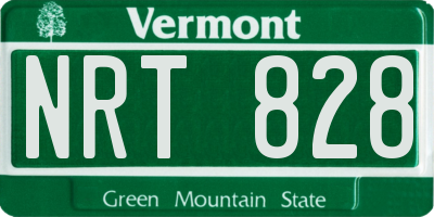 VT license plate NRT828