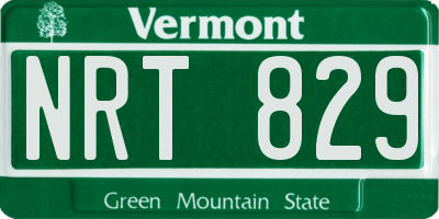 VT license plate NRT829
