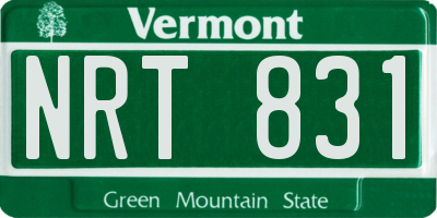 VT license plate NRT831