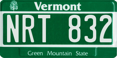 VT license plate NRT832