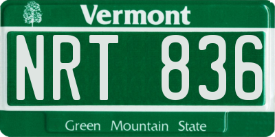 VT license plate NRT836