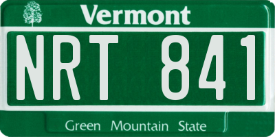 VT license plate NRT841