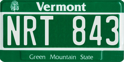 VT license plate NRT843