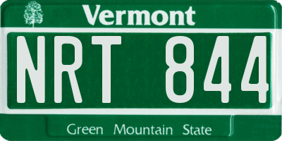 VT license plate NRT844
