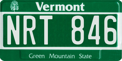 VT license plate NRT846