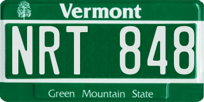 VT license plate NRT848