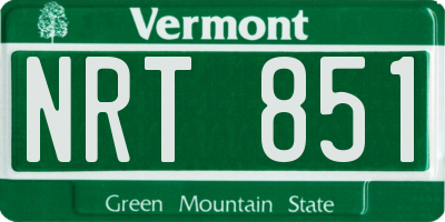 VT license plate NRT851