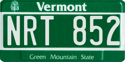 VT license plate NRT852