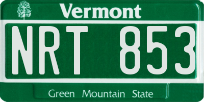 VT license plate NRT853