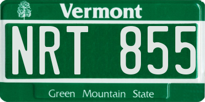 VT license plate NRT855