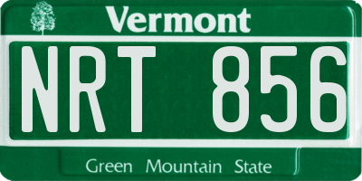 VT license plate NRT856