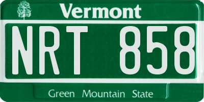 VT license plate NRT858