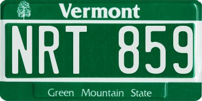 VT license plate NRT859