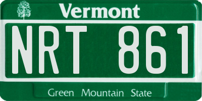 VT license plate NRT861