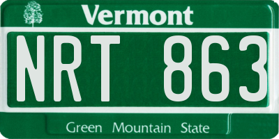 VT license plate NRT863