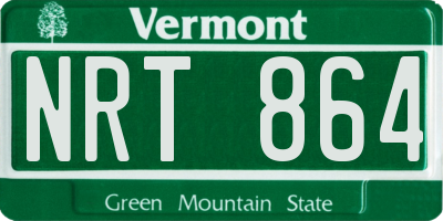 VT license plate NRT864