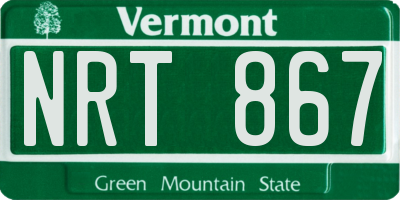 VT license plate NRT867