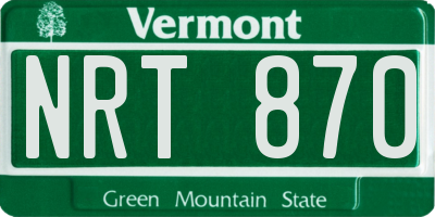 VT license plate NRT870