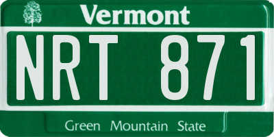 VT license plate NRT871