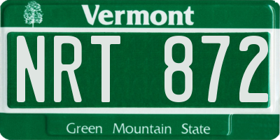 VT license plate NRT872