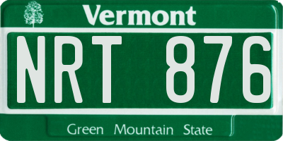 VT license plate NRT876