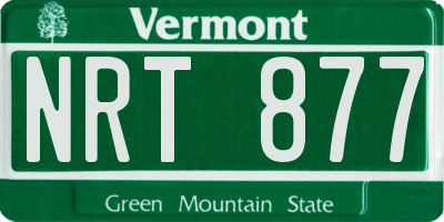 VT license plate NRT877