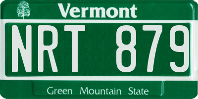 VT license plate NRT879
