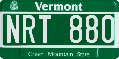 VT license plate NRT880