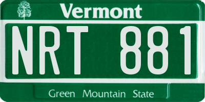 VT license plate NRT881