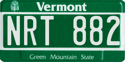 VT license plate NRT882