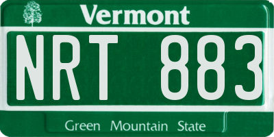 VT license plate NRT883