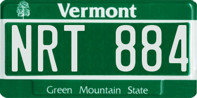 VT license plate NRT884