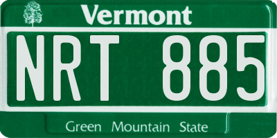 VT license plate NRT885